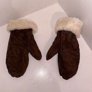 Suede Mittens with Fleece Cuff